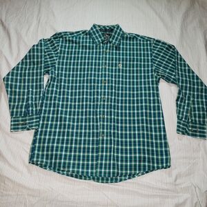 George Strait Collection Green Plaid Men's Shirt